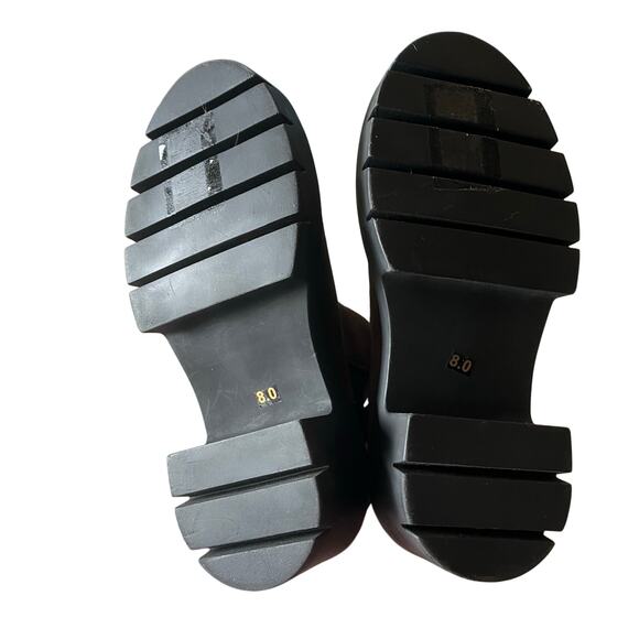 Steve Madden Wisteria Platform Lug Boot Women's 8 Brown Leather Suede Chunky - Picture 4 of 11